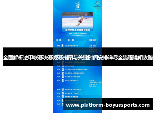 全面解析法甲联赛决赛观赛指南与关键时间安排详尽全流程说明攻略
